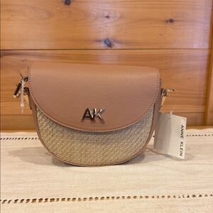 Anne Klein Brown and Tan Crossbody Bag